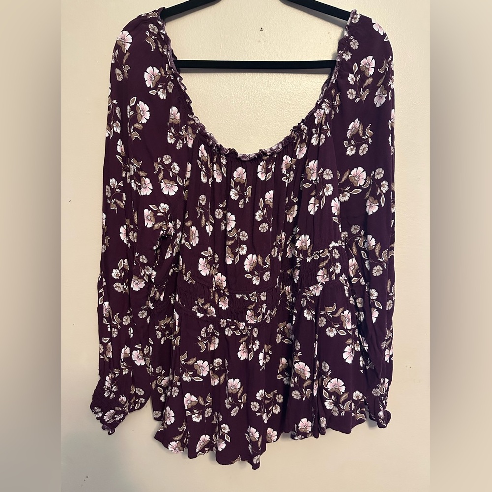 Torrid Purple Floral Blouse